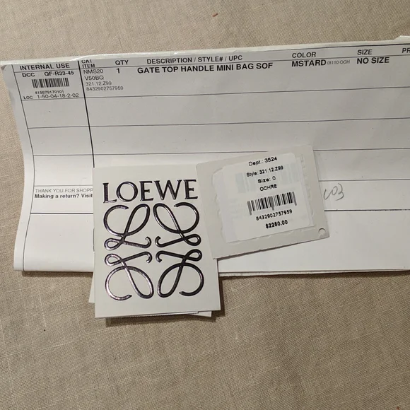 Loewe Mini Gate Leather Tote - Ochre - Picture 7 of 7